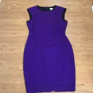 Cache Purple & Black Pencil Dress Stretchy Size 10